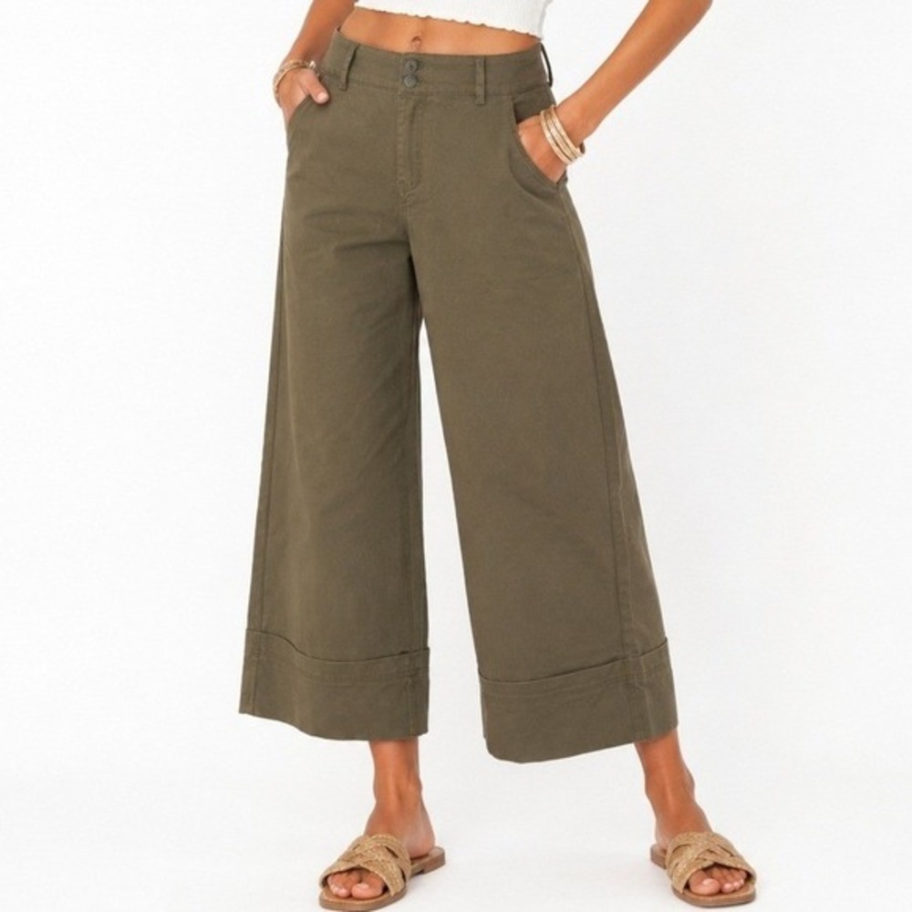 KanCan Los Angeles High Rise Wide‎ Leg Crop Pants Size 14P NWT